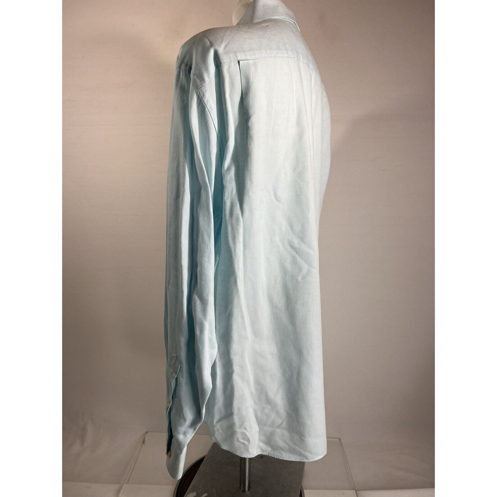 Island Dress Shirt Mens 16 Tommy Bahama Blue Long Sleeve Button Front Casual - Picture 4 of 12